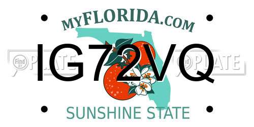 IG72VQ Florida License Plate
