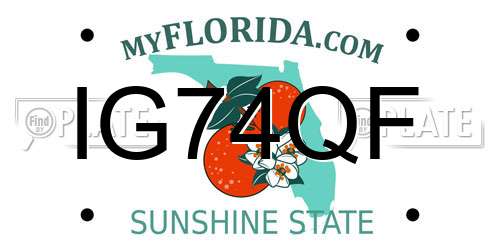 IG74QF Florida License Plate