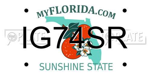 IG74SR Florida License Plate