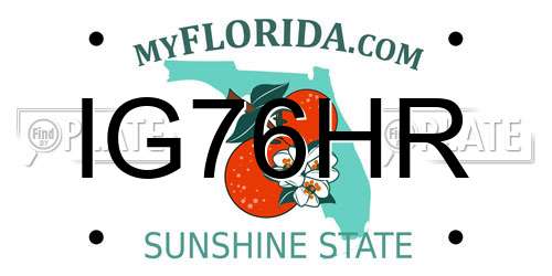 IG76HR Florida License Plate