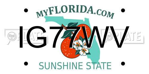 IG77WV Florida License Plate