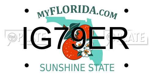 IG79ER Florida License Plate