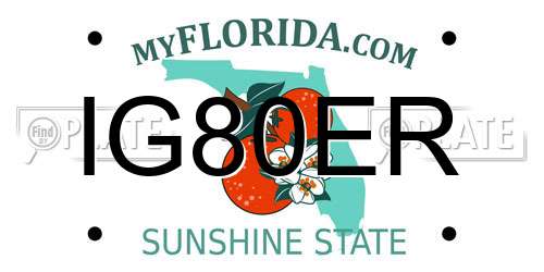 IG80ER Florida License Plate