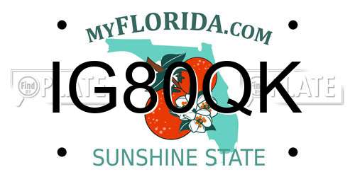 IG80QK Florida License Plate