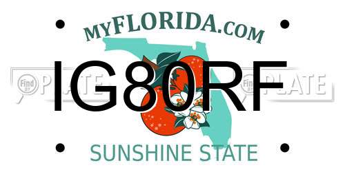IG80RF Florida License Plate