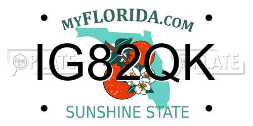 IG82QK Florida License Plate