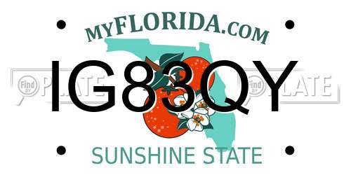 IG83QY Florida License Plate