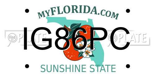 IG86PC Florida License Plate
