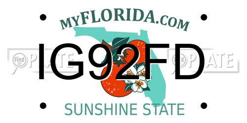 IG92FD Florida License Plate
