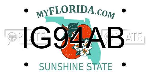 IG94AB Florida License Plate