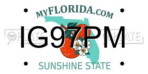 IG97PM Florida License Plate