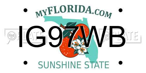 IG97WB Florida License Plate