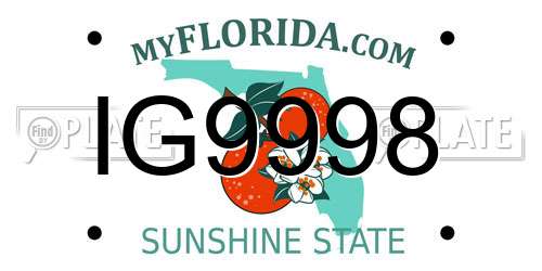 IG9998 Florida License Plate