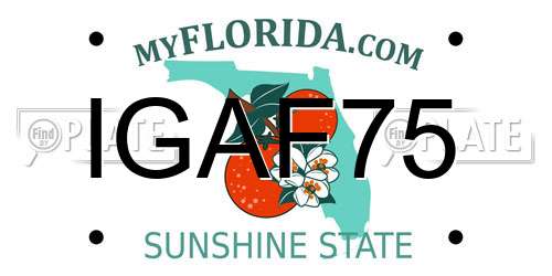 IGAF75 Florida License Plate
