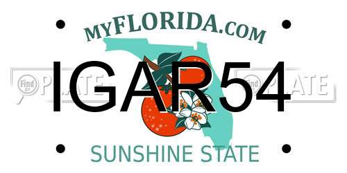 IGAR54 Florida License Plate