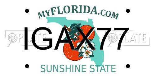 IGAX77 Florida License Plate