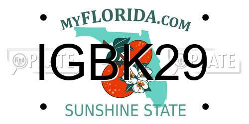 IGBK29 Florida License Plate