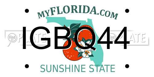 IGBQ44 Florida License Plate