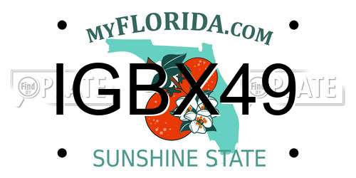 IGBX49 Florida License Plate