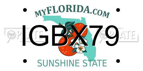 IGBX79 Florida License Plate