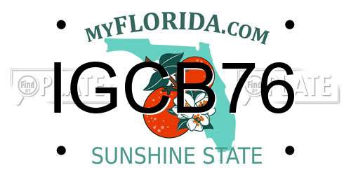 IGCB76 Florida License Plate