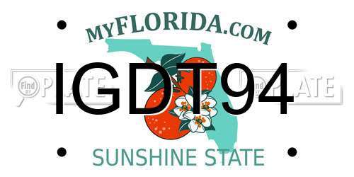 IGDT94 Florida License Plate