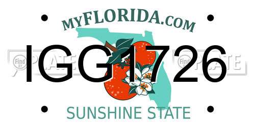 IGG1726 Florida License Plate