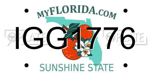 IGG1776 Florida License Plate