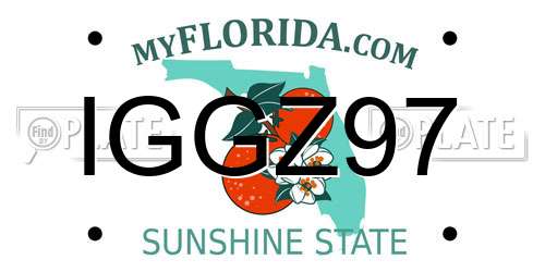 IGGZ97 Florida License Plate