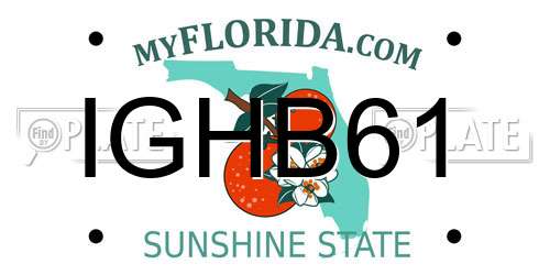 IGHB61 Florida License Plate