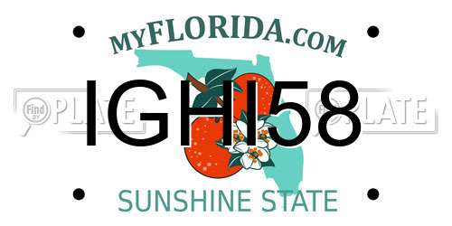 IGHI58 Florida License Plate