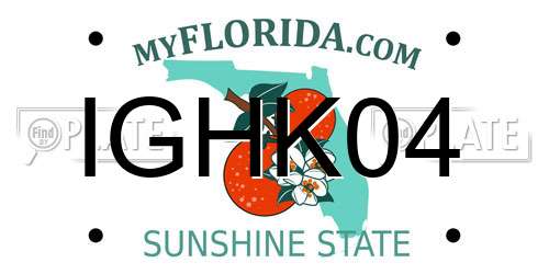IGHK04 Florida License Plate
