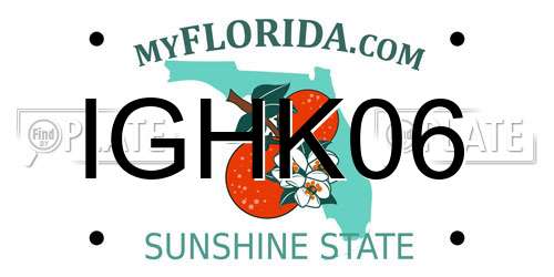 IGHK06 Florida License Plate