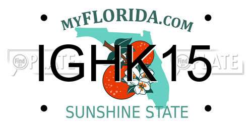 IGHK15 Florida License Plate