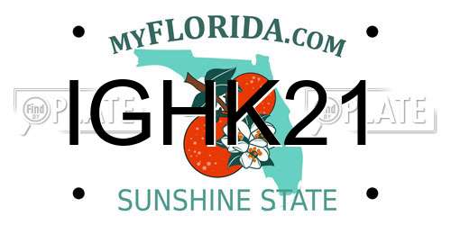IGHK21 Florida License Plate