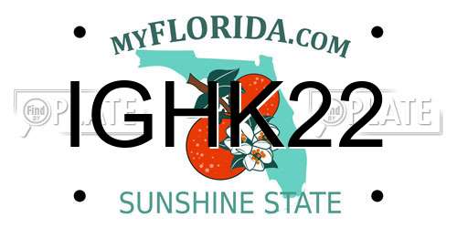 IGHK22 Florida License Plate