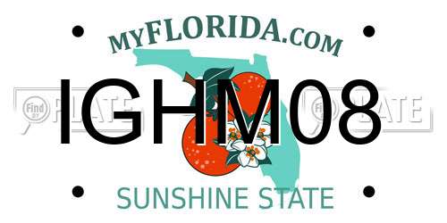 IGHM08 Florida License Plate