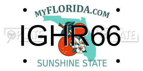 IGHR66 Florida License Plate