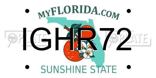 IGHR72 Florida License Plate