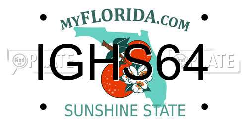IGHS64 Florida License Plate