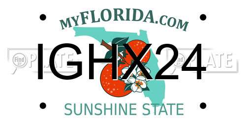 IGHX24 Florida License Plate