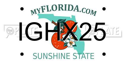 IGHX25 Florida License Plate