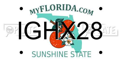 IGHX28 Florida License Plate
