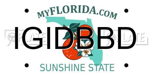 IGIDBBD Florida License Plate
