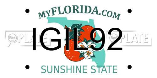 IGIL92 Florida License Plate