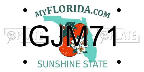 IGJM71 Florida License Plate