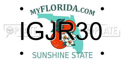 IGJR30 Florida License Plate