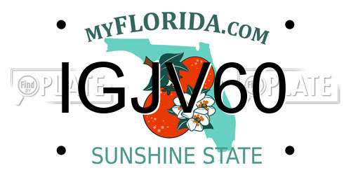 IGJV60 Florida License Plate