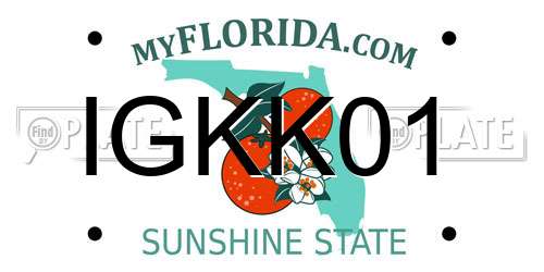 IGKK01 Florida License Plate