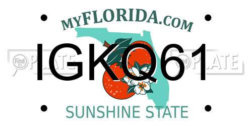 IGKQ61 Florida License Plate